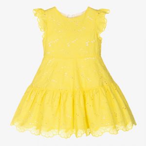 Vestido Amarillo Perforado